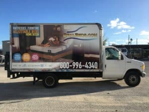 box truck with mattress image.