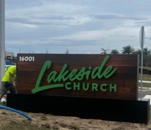 monument sign for a church.